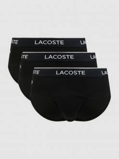 Auslauf ❤️ Lacoste Slip Mit Stretch-Anteil Im 3er-Pack - Schwarz ?