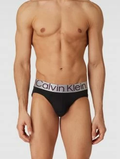 Schlussverkauf ? Calvin Klein Underwear Slip Mit Logo-Bund Im 3er-Pack Modell 'HIP BRIEF 3PK Steel Micro' - Schwarz ⌛