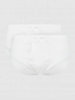 Auslauf ✨ Huber Bodywear Slip Aus Baumwolle Im 2er-Pack - Weiß ⌛