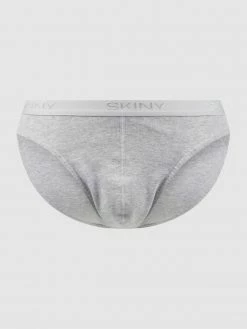 Aktion ? Skiny Slip Aus Baumwolle - Hellgrau Meliert ?