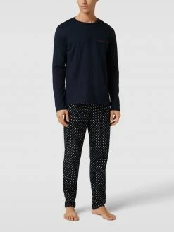 Blitzangebot ❤️ Schiesser Pyjama Mit Brusttasche Modell 'Family' - Dunkelblau ?