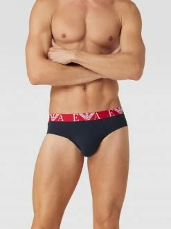 Brandneu ? Emporio Armani Slip Mit Logo-Bund Im 3er-Pack - Marineblau ?