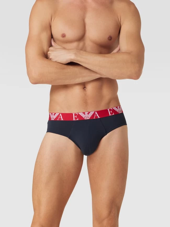 Brandneu ? Emporio Armani Slip Mit Logo-Bund Im 3er-Pack - Marineblau ? 1 Brandneu ? Emporio Armani Slip Mit Logo-Bund Im 3er-Pack - Marineblau ?