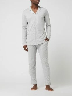 Neu ? Seidensticker Pyjama Mit Knopfleiste - Mittelgrau Meliert ⌛