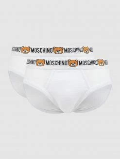 Brandneu ? Moschino Swim + Underwear Slip Mit Stretch-Anteil Im 2er-Pack - Weiß ?