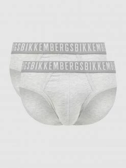 Budget ? Bikkembergs Slip Mit Stretch-Anteil Im 2er-Pack - Mittelgrau Meliert ⌛