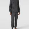 Schlussverkauf ? Schiesser Pyjama Von SCHIESSER Modell 'Long Life Soft' - Dunkelgrau ✔️