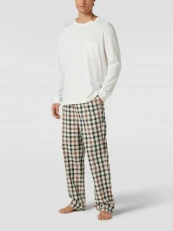Schlussverkauf ? Tommy Hilfiger Pyjama-Hose Mit Karomuster Modell 'Ginham' - Offwhite ?