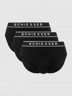 Besorgen ? Schiesser Slip Mit Logo-Bund Im 3er-Pack - Schwarz ❤️