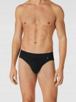 Budget ⌛ Schiesser Slip Mit Teilungsnähten Modell 'Long Life Cotton Export' - Schwarz ?