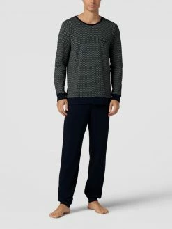 Bestes Angebot ? Schiesser Pyjama Aus Reiner Baumwolle Modell 'Interlock' - Dunkelblau ?