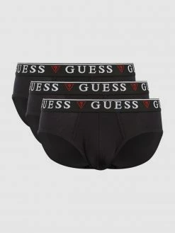 Auslauf ? Guess Slip Aus Baumwoll-Elasthan-Mix Im 3er-Pack - Schwarz ⭐