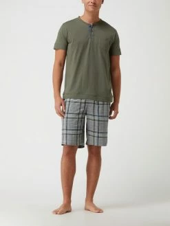 Blitzangebot ? Jockey Pyjama-Oberteil Mit Serafino-Ausschnitt - Olivgrün ?