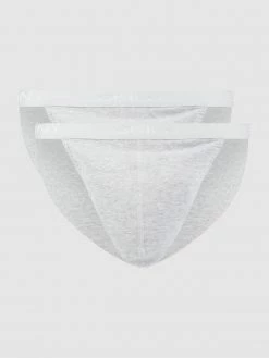 Brandneu ? Skiny Tangaslip Im 2er-Pack - Mittelgrau Meliert ?