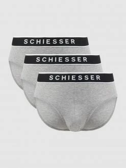 Bestes Angebot ? Schiesser Slip Mit Logo-Bund Im 3er-Pack - Mittelgrau Meliert ?