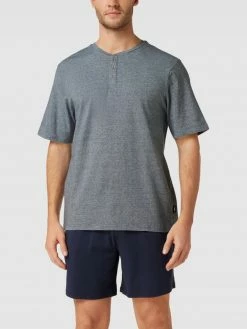 Neu ? S.Oliver RED LABEL Pyjama Mit Label-Details - Blau Meliert ?