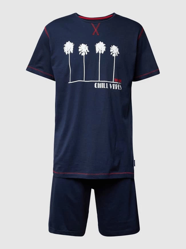 Brandneu ? Tom Tailor Pyjama Mit Brand-Motiv - Dunkelblau ? 2 Brandneu ? Tom Tailor Pyjama Mit Brand-Motiv - Dunkelblau ? – Bild 2