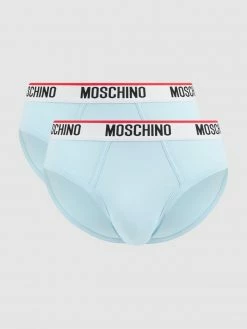 Rabatt ? Moschino Swim + Underwear Slip Mit Stretch-Anteil Im 2er-Pack - Hellblau ?