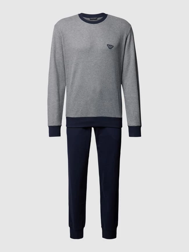 Angebote ? Emporio Armani Pyjama Mit Label-Patches - Mittelgrau Meliert ? 2 Angebote ? Emporio Armani Pyjama Mit Label-Patches - Mittelgrau Meliert ? – Bild 2